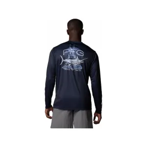 Columbia Men's Terminal Tackle PFG Tarpon Rise Shirt Collegiate Navy/Marlin Rise Medium