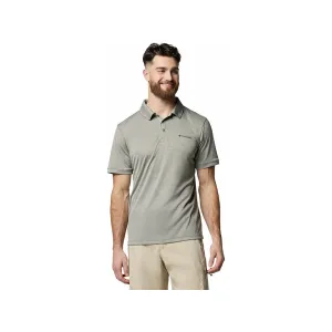 Columbia Men's Sage Peak Knit Polo Stone Green Heather Medium