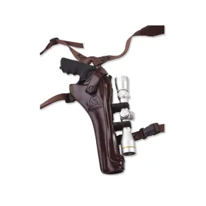 Galco Kodiak Shoulder Holster Right Hand TC Contender, G2 12" Scoped Leather Brown