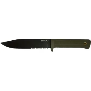 Cold Steel Exclusive SRK Fixed Blade Knife 6" Partially Serrated Clip Point SK-5 Black Blade Kray-Ex Handle OD Green