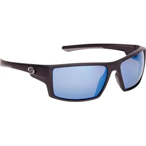 Strike King Men's S11 Optics Pickwick Polarized Sunglasses Matte Black Frame White Blue Mirror Lens