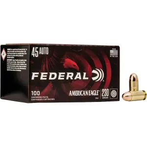 Federal American Eagle 45 ACP Ammo 230 Grain Full Metal Jacket Case of 500 (5 Boxes of 100)