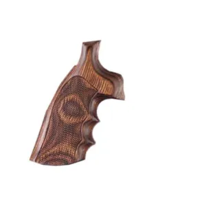 Hogue Fancy Hardwood Grips with Finger Grooves for Ruger GP100, Super Redhawk Checkered Rosewood Laminate