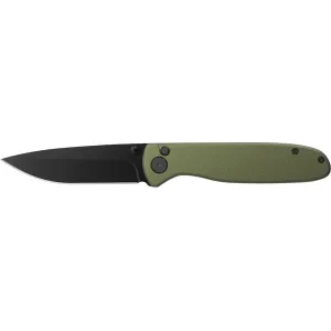 Outdoor Edge Dirk Pocket Knife 3.5" Drop Point 4Cr14MoV Black Oxide Blade Anodized Aluminum Handle Green