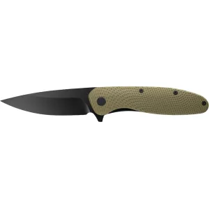 Outdoor Edge Viddux Pocket Knife 3.15" Drop Point 4Cr14MoV Black Oxide Blade Glass Filled Nylon Handle Green