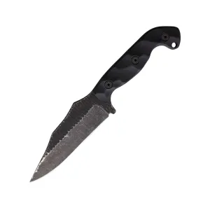 Stroup Knives TU1 Fixed Blade Knife 4.5" Clip Point 1095 Forged Blade G-10 Handle Black