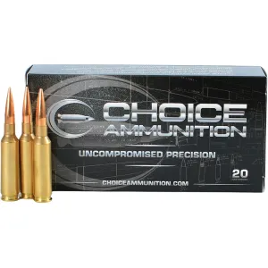 Choice 7mm PRC Ammo 180 Grain Berger Hunting VLD (Very Low Drag) Jacketed Hollow Point Box of 20