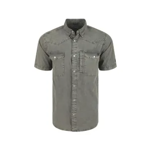 Drake Men's Cinco Ranch Acid Wash Shirt Gray Castlerock Medium