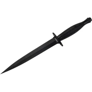Boker Knives History Knife & Tool Commando Fixed Blade Knife 7.09" Dagger 420 Black PVD Blade Aluminum Handle Black