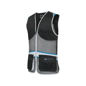 Beretta Full Mesh Shooting Vest Men's Black and Blue Excell XL
