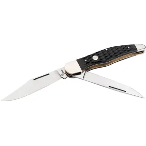Boker Knives Traditional Series 2.0 Hunter Pocket Knife 3.84" Clip Point, Drop Point 1095 Satin Blade Bone Handle Black