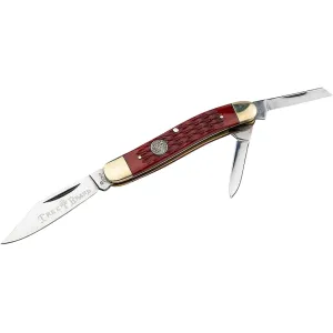 Boker Knives Traditional Series 2.0 Whittler Pocket Knife 3.25" Clip, Sheepfoot and Spey D2 Satin Blade Jigged Bone Handle Red