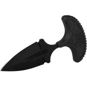 HK FX02 Fixed Blade Knife 2.48" Dagger D2 Black Blade Fiberglass Reinforced Nylon (FRN) Handle Black