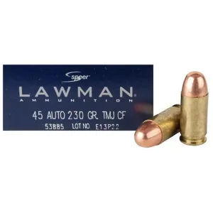 Speer Lawman Cleanfire 45 ACP Ammo 230 Grain Full Metal Jacket Case of 1000 (20 Boxes of 50)