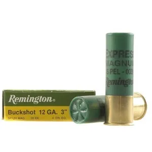 Remington Express Magnum 12 Gauge Ammo 3" #00 Buckshot 15 Pellets Case of 250 (50 Boxes of 5)
