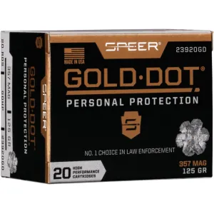 Speer Gold Dot 357 Magnum Ammo 125 Grain Bonded Jacketed Hollow Point Case of 200 (10 Boxes of 20)