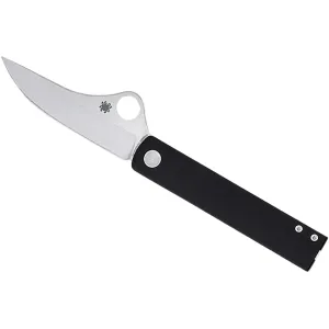 Spyderco Essenza Pocket Knife 3.19" Straightback N690Co Satin Blade Aluminum Handle Black