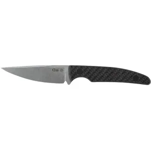 Case CT2 Hunter Fixed Blade Knife 3.6" Drop Point CPM S35VN Stonewashed Blade Carbon Fiber Handle Black