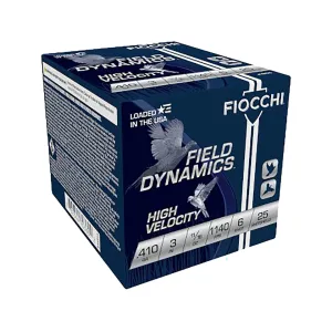Fiocchi High Velocity 410 Ammo 3" #6 Lead Shot 11/16 oz Box of 25