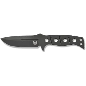 Benchmade Fixed Adamas Fixed Blade Knife 4.2" Drop Point CPM CruWear Gray Cerakote Blade Paracord Handle Black