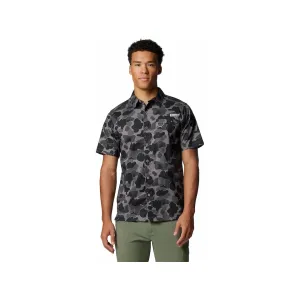 Columbia Men's Wild Cast Camp Shirt Black Deltahunter Camo Medium