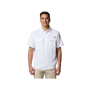 Columbia Men's PFG Backwater Short Sleeve Crew Neck Shirt White Large