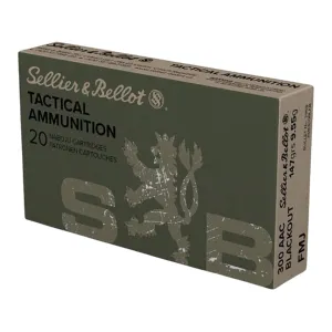 Sellier & Bellot 300 AAC Blackout Ammo 147 Grain Full Metal Jacket Box of 20