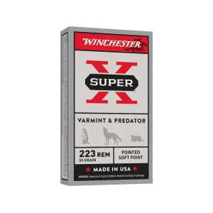 Winchester Super X 223 Remington Ammo 55 Grain Jacketed Soft Point Case of 200 (10 Boxes of 20)