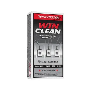 Winchester Super X WinClean 9mm Luger Ammo 124 Grain Full Metal Jacket Case of 500 (10 Boxes of 50)
