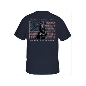 Drake Men's Americana Lab Short Sleeve Crew Neck T Shirt Indigo Black Heather 2XL