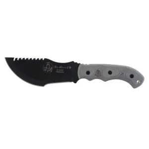 TOPS Knives Tom Brown Tracker Fixed Blade Knife 6.38" Drop Point 1095 Black Traction Blade Linen Micarta Handle Gray