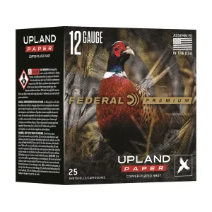 Federal Premium Upland Paper 12 Gauge Ammo 2-3/4" #6 Copper Plated Lead Shot 1-1/4 ozCase of 250 (10 Boxes of 25)