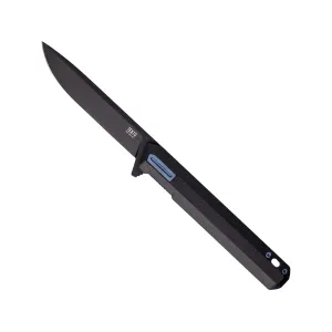 Tekto Knives F2 Bravo Pocket Knife 3.3" Drop Point D2 Black Titanium Blade G-10 Handle Black/Blue