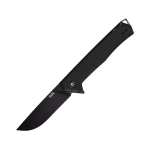 Tekto Knives F1 Alpha Pocket Knife 3.1" Drop Point D2 Black Titanium Blade G-10 Handle Black