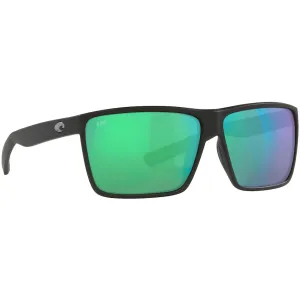 Costa Del Mar Men's Rincon Polarized Sunglasses Matte Black Frame Green Mirror Glass Lens