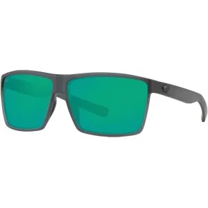 Costa Del Mar Men's Rincon Polarized Sunglasses Matte Smoke Crystal Frame Green Mirror Glass Lens