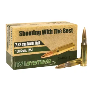 IMI M80 7.62x51mm NATO Ammo 150 Grain Full Metal Jacket Box of 250 (5 Boxes of 50)