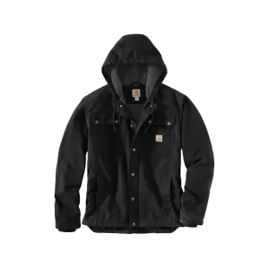 Carhartt Men's Relaxed Fit Washed Duck Sherpa Lined Utility Jacket Black XL