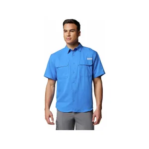 Columbia Men's PFG Backwater Short Sleeve Crew Neck Shirt Vivid Blue XL