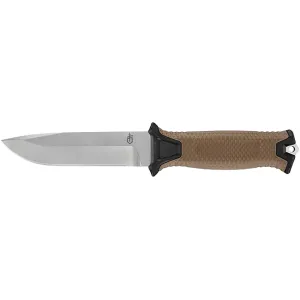Gerber StrongArm Fixed Blade Knife 4.9" Drop Point CPM MagnaCut Stonewashed Blade Glass Filled Nylon/Rubber Handle Black/Coyote