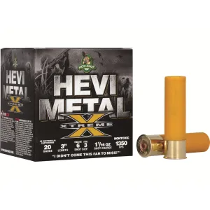 Hevi-Shot Hevi-Metal Xtreme Waterfowl 20 Gauge Ammo 3" #3 and #6 Steel and Tungsten Shot 1-1/16 oz Case of 250 (10 Boxes of 25)