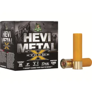 Hevi-Shot Hevi-Metal Xtreme Waterfowl 20 Gauge Ammo 3" #1 and #4 Steel and Tungsten Shot 1-1/16 oz Case of 250 (10 Boxes of 25)