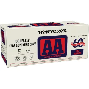 Winchester AA Super-Handicap Heavy Target 12 Gauge Ammo 2-3/4" #7-1/2 Lead Shot 1-1/8 oz Box of 100
