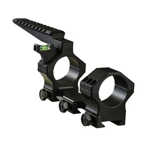 Hawkins Precision Heavy Tactical 1-Piece 34mm Picatinny Scope Mount with Offset Level Cap and Picatinny Rail Matte Black Low