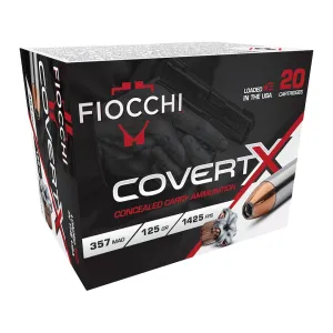 Fiocchi CovertX 357 Magnum Ammo 125 Grain Jacketed Hollow Point Case of 200 (10 Boxes of 20)