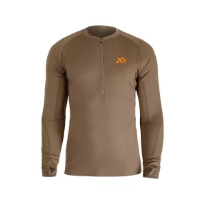 First Lite Men's Wick Quarter Zip Base Layer Shirt Dry Earth XL
