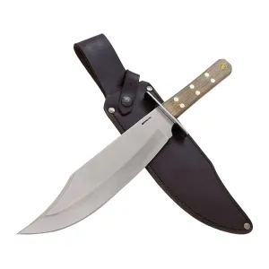 Condor Knives Undertaker Bowie Fixed Blade Knife 10.2" Clip Point 1075 Polished Blade Walnut Handle