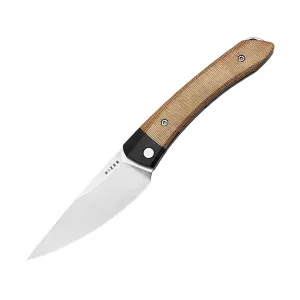 Kizer Momo Pocket Knife 4.11" Drop Point Nitro-V Satin Blade Micarta Handle Natural