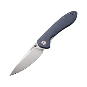 CJRB Knives Feldspar Pocket Knife 3.5" Drop Point D2 Stonewashed Blade G-10 Handle Blue