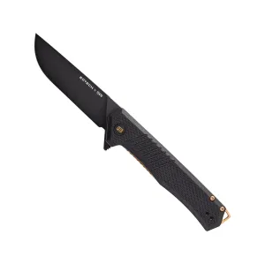 EOTech F1 Alpha Pocket Knife 3.1" Drop Point D2 Black Titanium Blade G-10 Handle Black